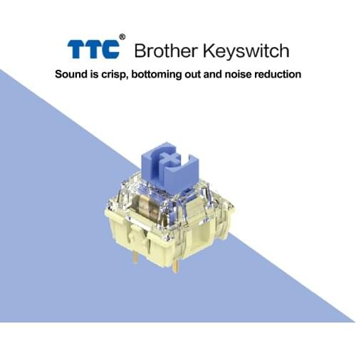 TTC Brother Switches for Mechanical Keyboard 37g Click Sound Noise Reduct Artical Blue Axis 3 Pins Gaming PC