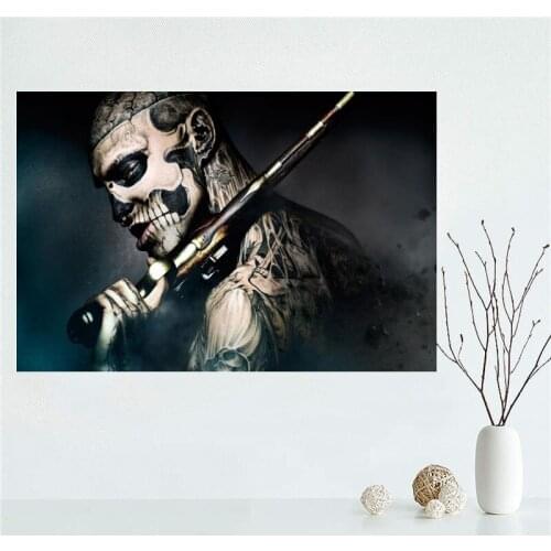 Custom Canvas Wall Decor Rick Genest Colorful Poster Cloth Wall Silk Fabric Posters And prints Home Decor Painting
