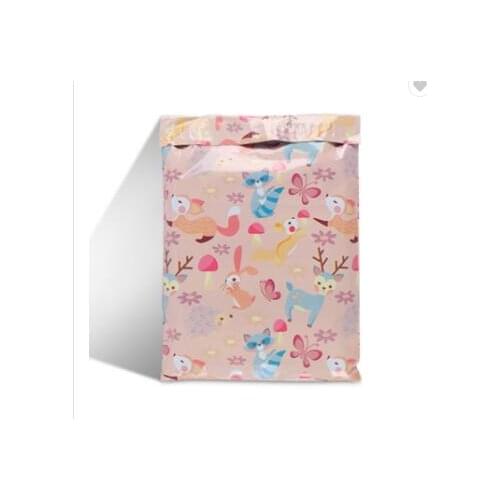 Custom printed logo full pattern tear proof pink 9x12 13x13 poly mailer shipping plastic packing satchel bags for garment