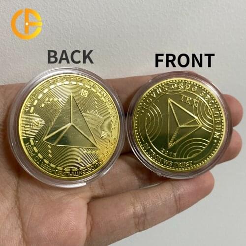TRX TRON Non-currency Coin Physical Silver or Gold Plated Commemorative Crypto Coin Cryptocurrency Collectible Great Gift