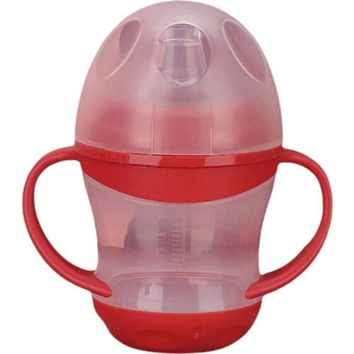 Weighted Straw Cups For Toddlers Spill of Cup with Handles for Boy Water Bottle For Baby Sky Blue