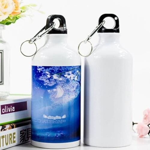 W3JE White Blank Sublimation Water Bottle with Carabiner Aluminum Leakproof Kettle