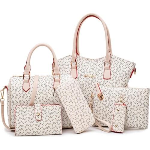 2021 Women Bags Luxury Designer Handbag Leather Handbags Shoulder Bag Female Purse High Quality 6Pcs Set