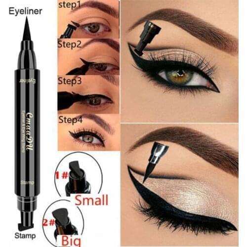 Liquid Eyeliner Pencil Super Waterproof Black Double-Headed Stamps Eye liner Eye maquiagem Cosmetic Makeup Tool TSLM1
