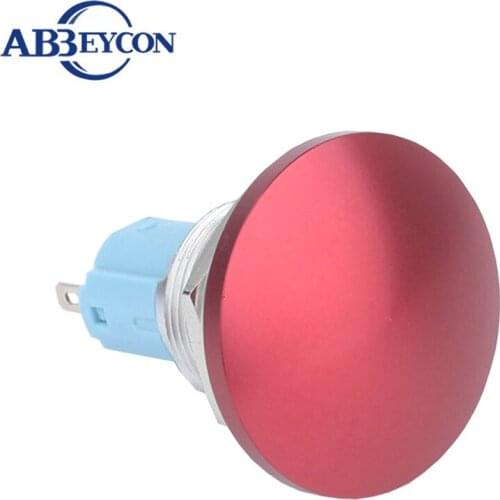 16mm Momentary Red/Green Domed Mushroom Button Switch With Solder Pin Terminal 1No1Nc Metal Shell Cap Emergency Stop Switch