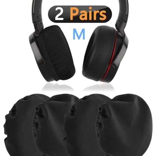 2 Pairs Headphone Earpad Covers/Stretchable and Washable Sanitary Earcup Protectors. Fits 1"-6" Over-Ear Headset Ear Cushions