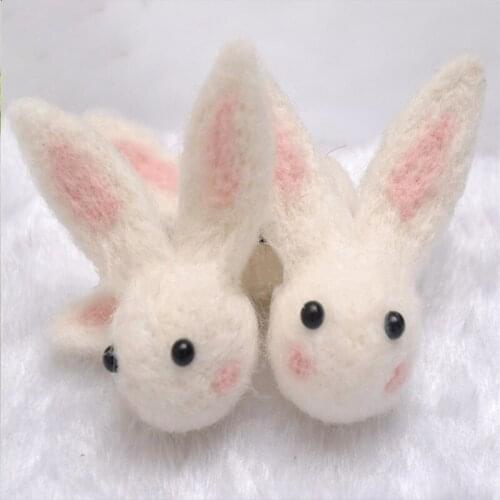 2 Pcs Wool Felt Animal Owls Reindeer DIY Crafts for Kids Christmas Pendant Headwear Sewing on Clothing Decorations Accessories