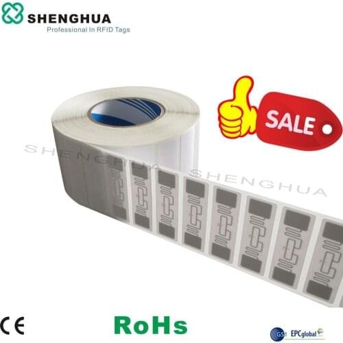 50pcs/lot UHF Passive Smart RFID Inventory Stickers Barcode Printable RFID Tag Label With EPC Class1 Gen2