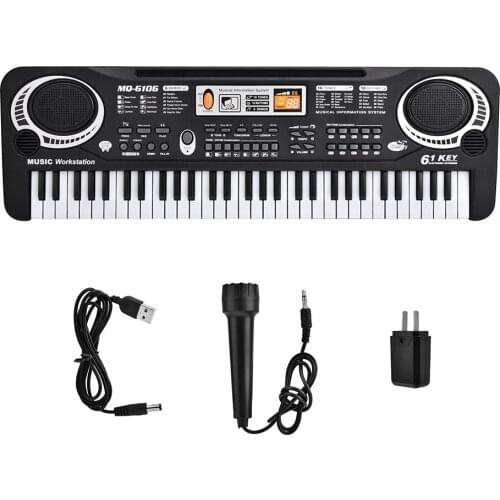 61-Key Electric Digital Music Electronic Key Board Piano Musical Instruments Kids Gift Toy With Microphone Instrument US Plug