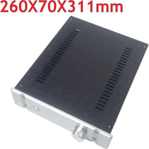 Size W260 H70 L311 Full Aluminum 2607B Power Amplifier Chassis Preamp Case DIY HiFi Audio Shell