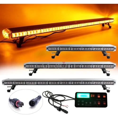 33" to 63" Emergency Strobe Light Bar LED Warning Security Roof Top Lightbar for Tow Trucks Construction Vehicle Cars Safety