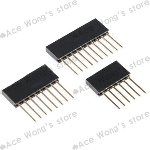 FREE SHIPPING 60PCS 2.54MM 6Pin 8Pin 10Pin 10MM Long Needle Female Pin Header Strip Stackable Header kit