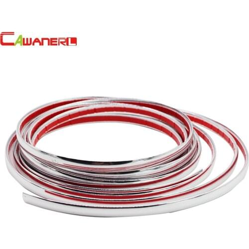 Cawanerl 500CM 5 Meter Car Hood Door Roof Trunk Chrome Silver Decoration Strip Sticker Moulding Trim Car Styling 6MM-30MM