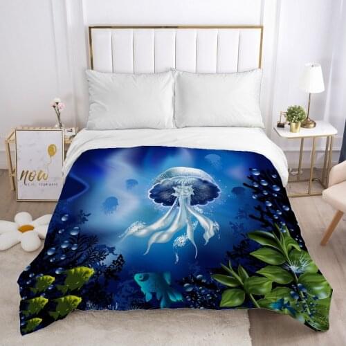 Cartoon Childrens Duvet cover Quilt/Blanket/Comfortable Case Bedding for kids baby boy girls for Home underwater jellyfish