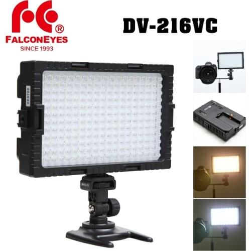 Falcon Eyes DV-216VC 3000-7000k Dimmable LED Video Light Lamp for Llluminating Photographing or Filming for Canon Nikon Camera