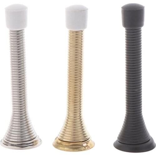 Hot 85mm Rubber Cap Metal Door Stops Spring Stopper Wall Door Stopper Drop Shipping