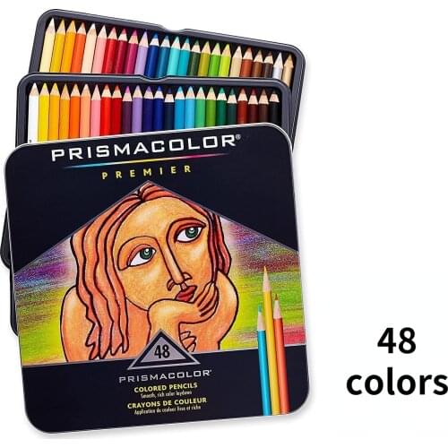 Prismacolor Premier Soft Core Colored Pencil,48 Colors Professional Assorted Oil Color Pencil Sketch Pencil Non-Toxic Wood