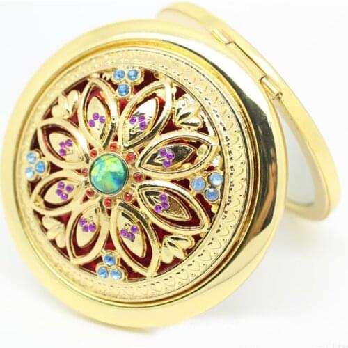 Dia 70*15 mm Golden Alloy Round Compact Mirror Makeup Tools and Accessories 10pcs/lot HZ037