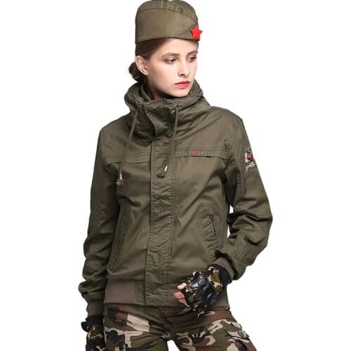 Military style Jacket 2020 New Arrival Female Army Green thicker high collar Jacket Chaquetas Mujer Jackets with Epaulette Wq917