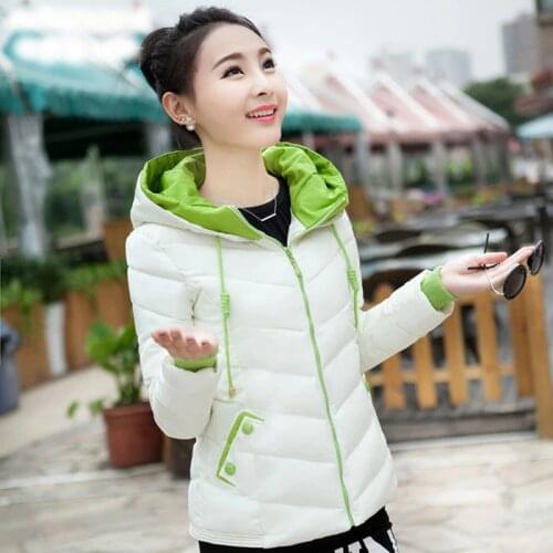 New Winter Jacket Women Parkas Thicken Outerwear Solid Hooded Coats Short Female Slim Cotton Padded Basic Tops High Quality D278