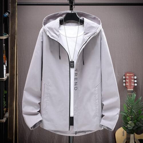 2021 New Autumn Winter Mens Jackets Loose Hooded Casual Outerwear Mens Windbreaker Zipper Fashion Solid Embroidery Mens Coat