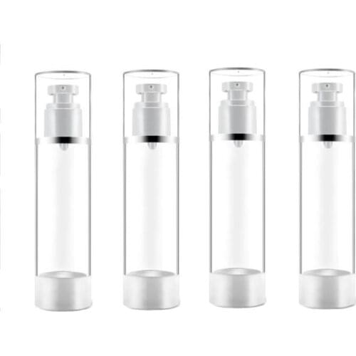 100ML plastic airless bottle silver line for lotion emulsion serum toner whitening liquid essence skin care cosmetic packing