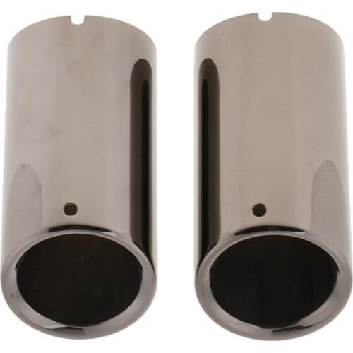 Fits Volkswagen Golf New Bora Black Car Exhaust Tip Trim Round Tail Pipe Muffler Trim Stainless