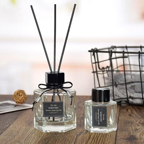 5pcs Transparent Prismatic Aromatherapy Glass Bottle Reed Diffuser Bottle Scent Volatilization Glass Container for Home Decor