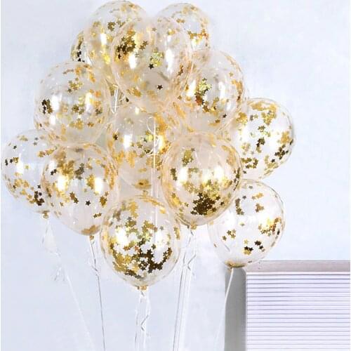 5/10pcs Colored Transparent Confetti Latex Balloons Baby Shower Kids Birthday Party Valentines Day Wedding Decoration Supplies