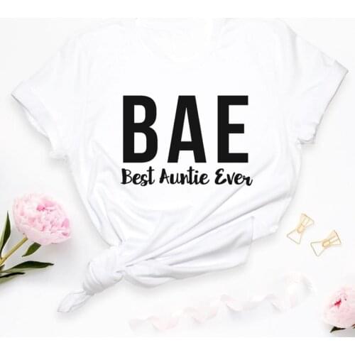 Skuggnas New Arrival Best Auntie Ever T-Shirt Auntie Gift Birthday Present for Aunt Christmas Gift For Auntie Bae Shirt