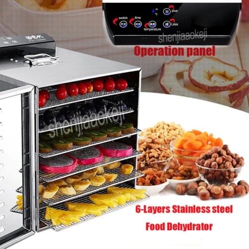 NEW Fruit Drying Machine 6-Layers Stainless steel pet Food Dehydrator Home Electric Fruit Vegetable Meat Herbs Food Dryer 1pc
