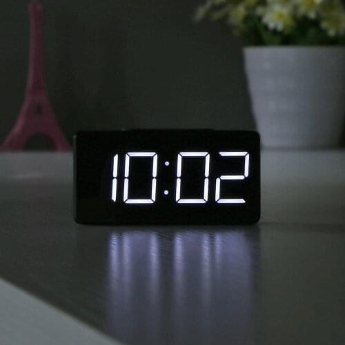 Led Mini Student Clock Usb Desktop Electronic Alarm Clock °c-℉ Temperature Tester-white Light 2 Levels Of Brightness