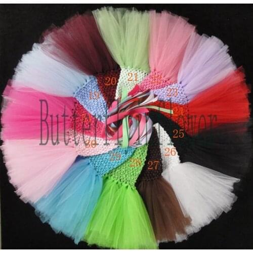 30pcs/lot Baby Girls Crochet Tutu Dress Infant Handmade 1Layer Ballet Tulle Dress with 4" Daisy Flower Kids Wedding Party Tutus