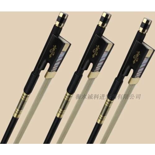 1PC Best Pro Carbon fiber 4/4 violin bow round straight stick ebony frog siberia horsetail copper parts