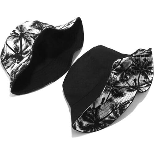 1PC New Fashion Women Men Casual Print Fisherman Hats Couple Cotton Maple Leaf Hip Hop Cap Boonie Gift Apparel Accessories