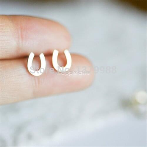 1pc Horse Shoe Studs Earrings, Simple Cute U sShape Jewelry, Fashion Earring Studs Jewelry