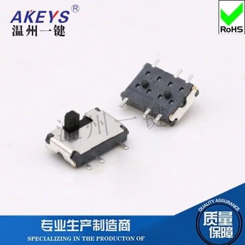 100PCS MST-22C06 MINI slide switch 2P2T SMT SMD 6 pin 2 position mini toggle switches micro slide switches