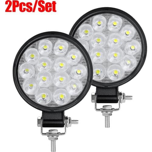2/1Pcs LED Work Light Mini Round Spotlight For Truck Off Road Led Lights Bar SUV 42W LED Light Night Driving Lighting Fog Lamp