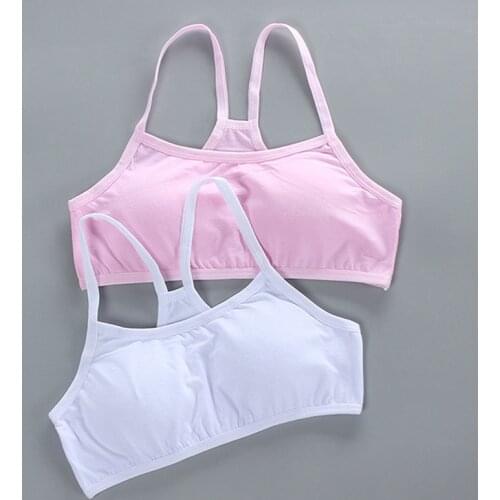 3PCS Teen bra girl vest Cotton Spandex Big Girls Sport 8-16 Years Adolescente Kids Underwear Letter Racerback Training