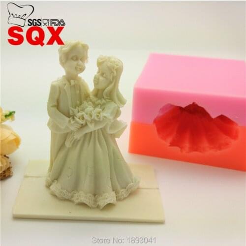3D Bride and Groom wedding candy candy resin, silicone cooking tool DIY cake decorating mold LH17