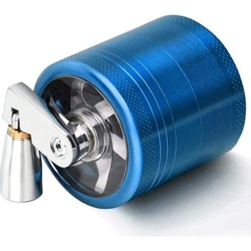 4-Layer Zinc Alloy Herb Crusher Grinder With Mill Handle