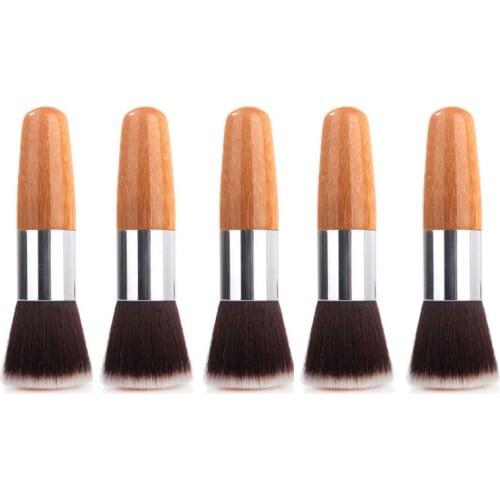 5PCS Makeup Brushes Flat Head Bamboo Handle Powder Foundation Brushes Cosmetics Professional Makeup Tools Hairbrush