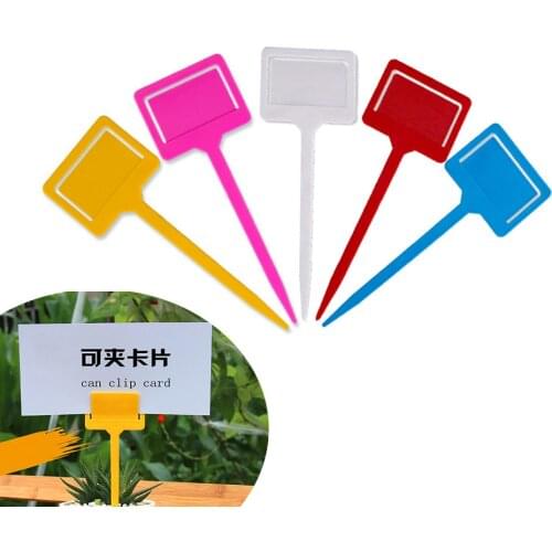 5pcs Waterproof Strip Line Gardening Labels Signs Plant Hanging Tags can clip cards Flower Nursery Label Tag Marker