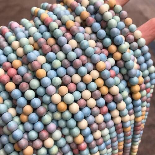 6mm 8mm 10mm Round Natural Alashan Rainbow Agates Stone Beads For Jewelry Making Loose Spacer Agates Beads DIY Bracelet 15