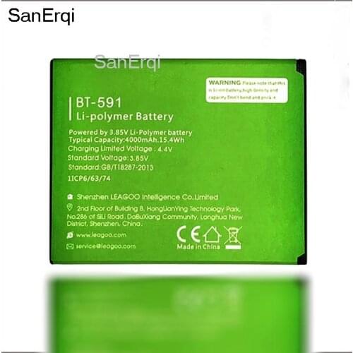 BT-591 Battery New 5.0inch For leagoo kiicaa power Mobile Phone Battery 4000mAh Mobile Battery