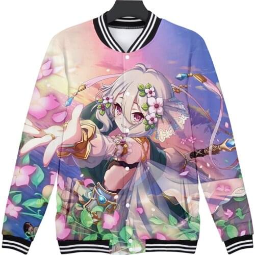 Princess Connect Re Dive Natsume Kokoro Kyaru 3D printing autumn and winter Holiday passionate style Men/Women Baseball Uniform