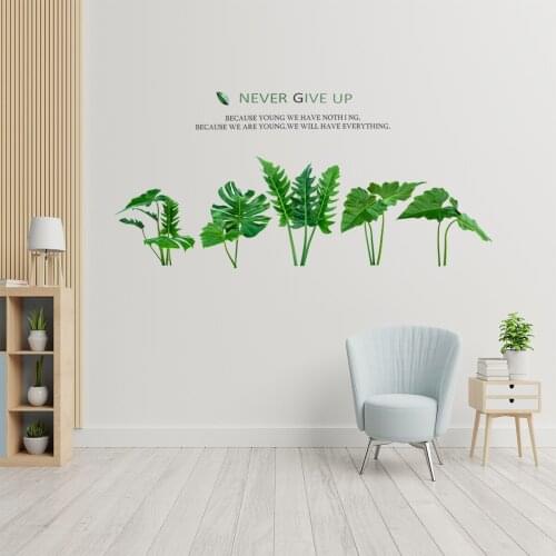 Large Leaf Green PlantLliving Room Bedroom Background Decoration Wallpaper Can be Removed