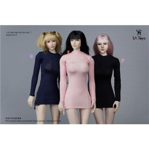 Big Sales Scale 1/6th SA018 Sexy Female Slide High Slit Dress Skirt For Mostly 12 inch Doll Figures Collection