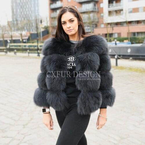 CX-G-A-11C New Arrival Winter Women Female Thick Overcoat Clothing Warm Real Fox Fur Jackets