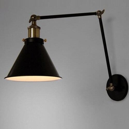 E27 Vintage Industrial Wall Lamp Loft Creative Swing Arm Sconce Balcony Stair Porch Restaurant Bar Bedroom Wall Light Home Light